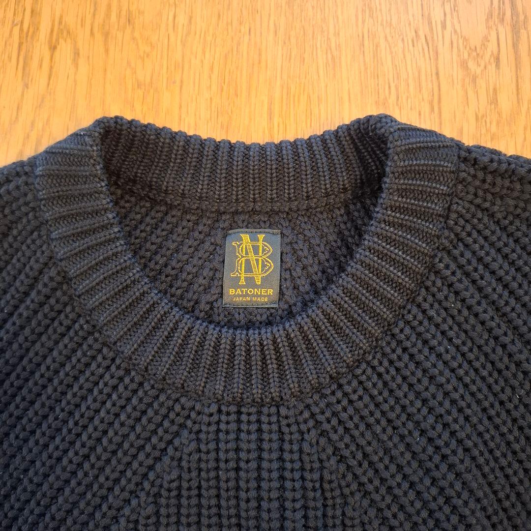 BATONER シグネチャー　ブラック　サイズ2 BATONER＞SIGNATURE CREW NECK/シグネチャー クルーネックニット