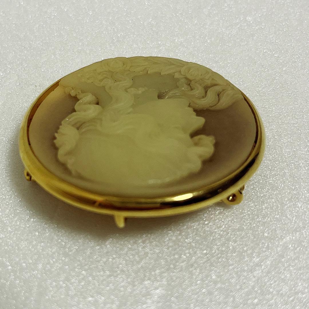 カメオスタイル 女性の横顔彫刻ブローチ ペンダントトップ - メルカリ