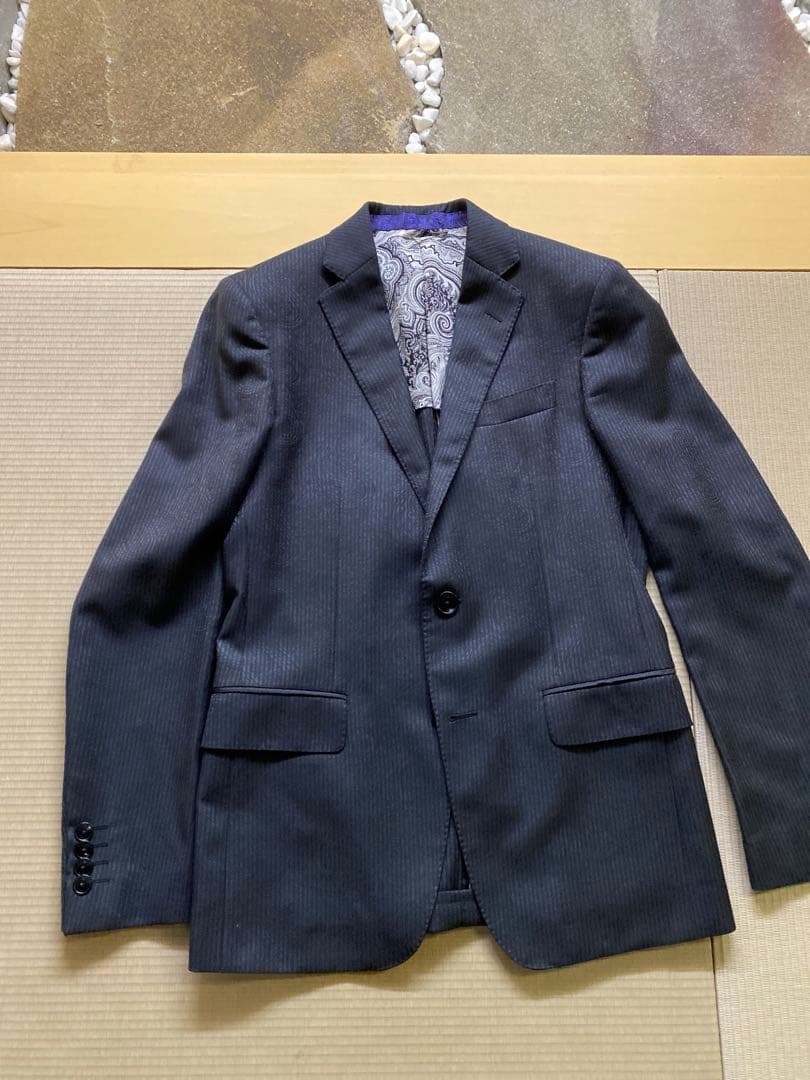エトロストライプ柄ペイズリースーツセット46 ETRO - 【未使用級】ETRO スーツ セットアップ ブルー ストライプ