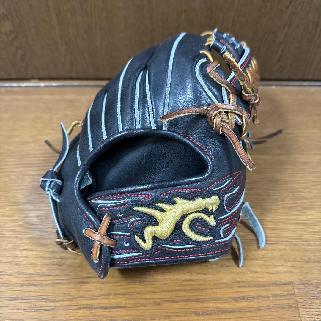 リュウ　ryu グローブ　硬式　グラブ　内野手　ブラック GLOVE STUDIO RYU リュウ 硬式グラブ キップレザー 野球 グローブ 一般