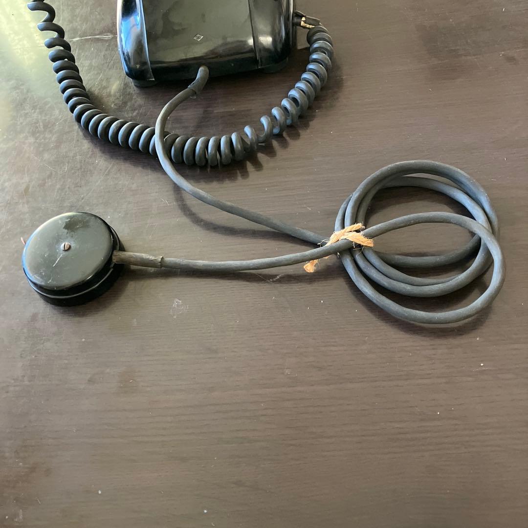 激安 極美品 レア 昭和黒電話4号レトロ ダイヤル式電話 黒 電電公社