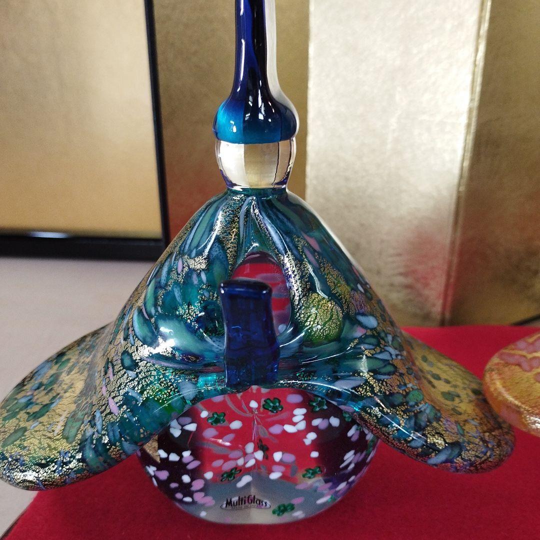 Multiglass ガラス工芸品 雛人形　原田宗春作品　炎の芸術