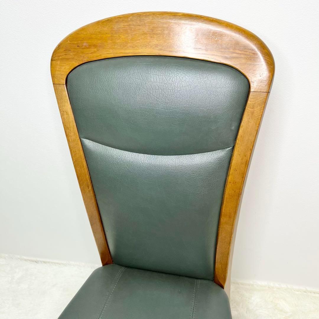 maruni マルニ木工 ダイニングチェア レザー 木製 イス グリーン 2