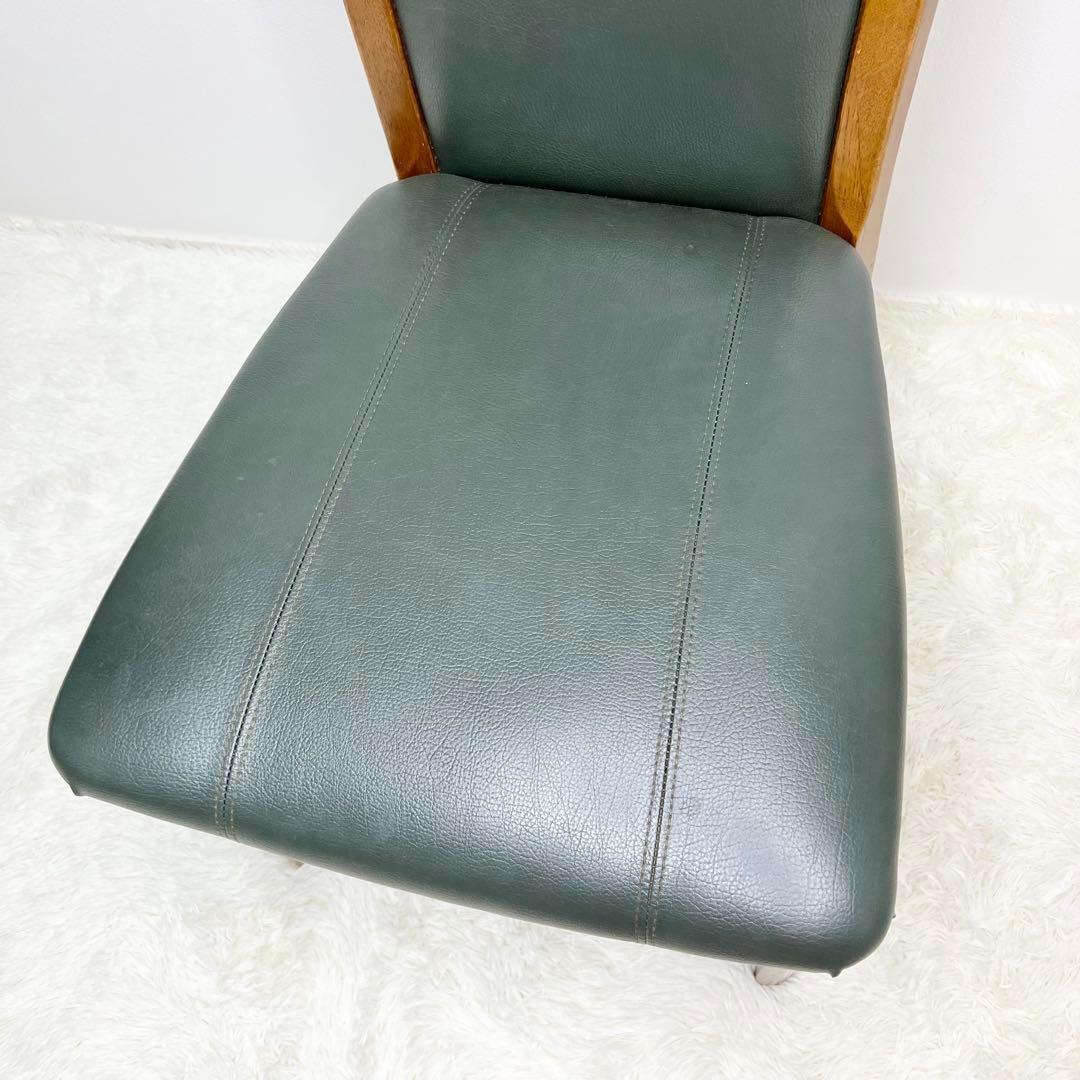 maruni マルニ木工 ダイニングチェア レザー 木製 イス グリーン 2