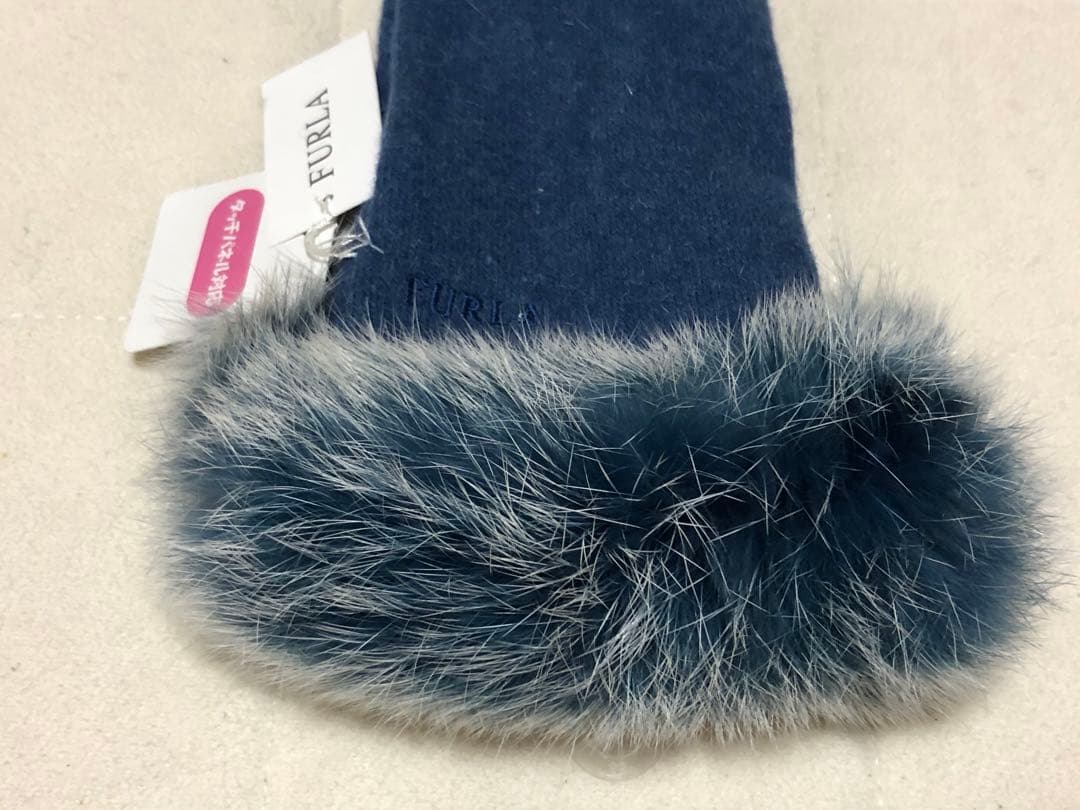 380新品FURLAフルラ ラビットファー付きウール手袋スマホ対応 - メルカリ