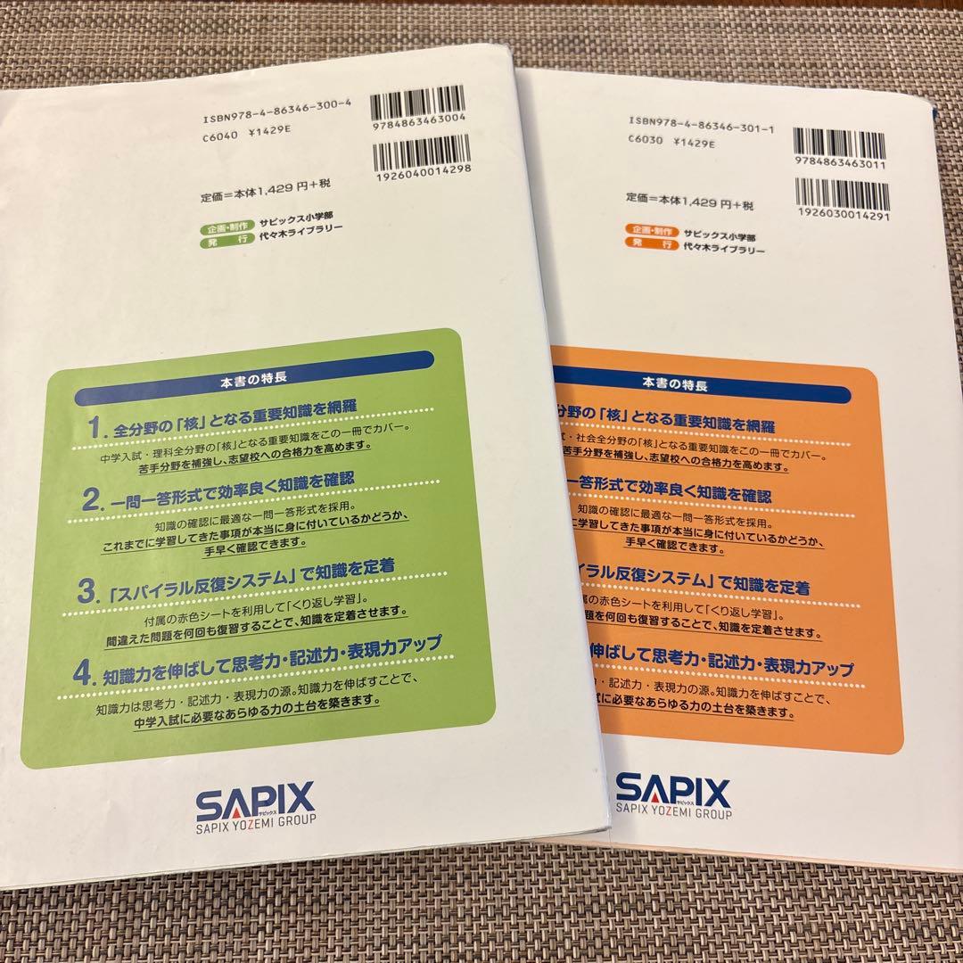 SAPIX 理科、社会コアプラス 2冊セット - メルカリ