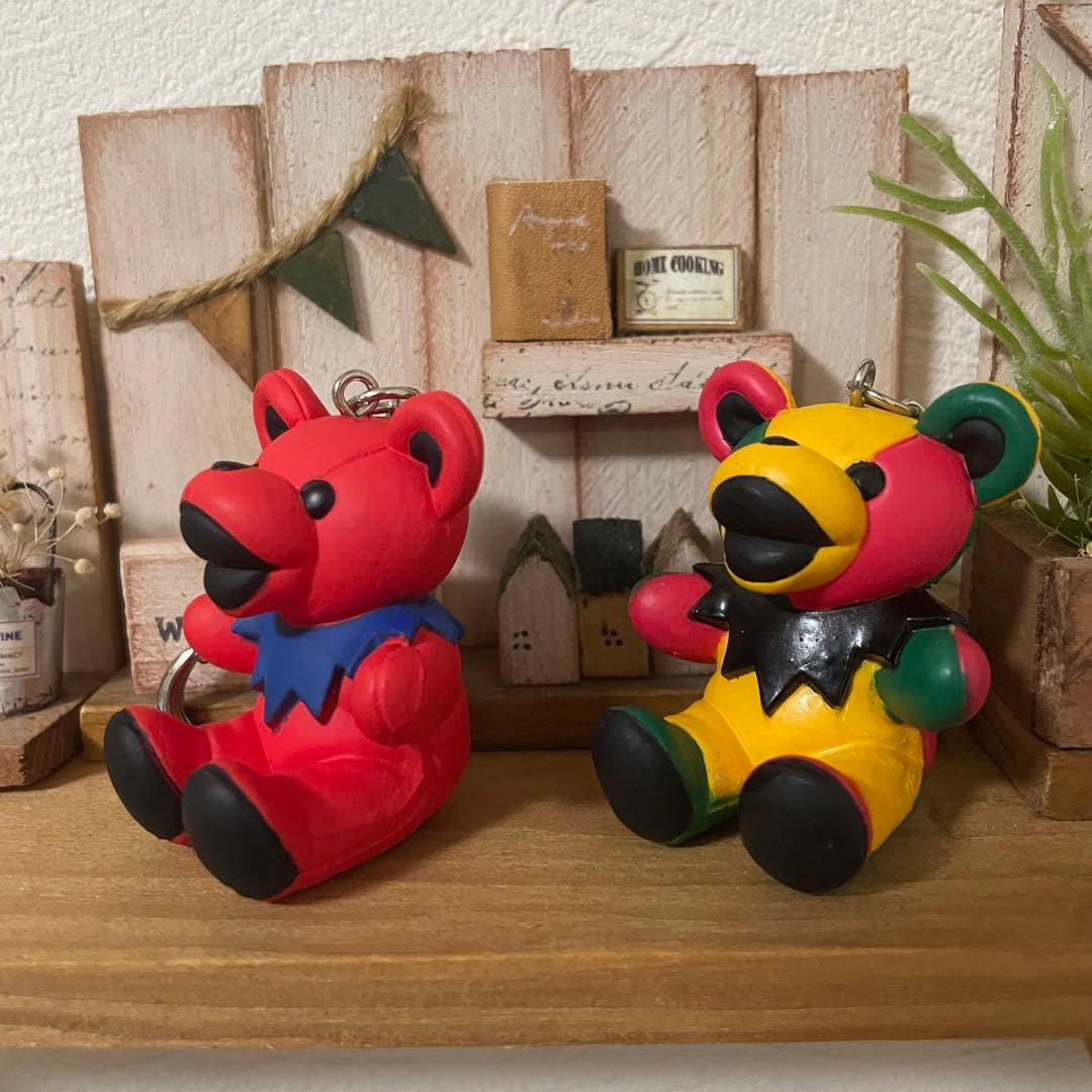 グレイトフルデッドベア キーリング キーホルダー マスコット 赤