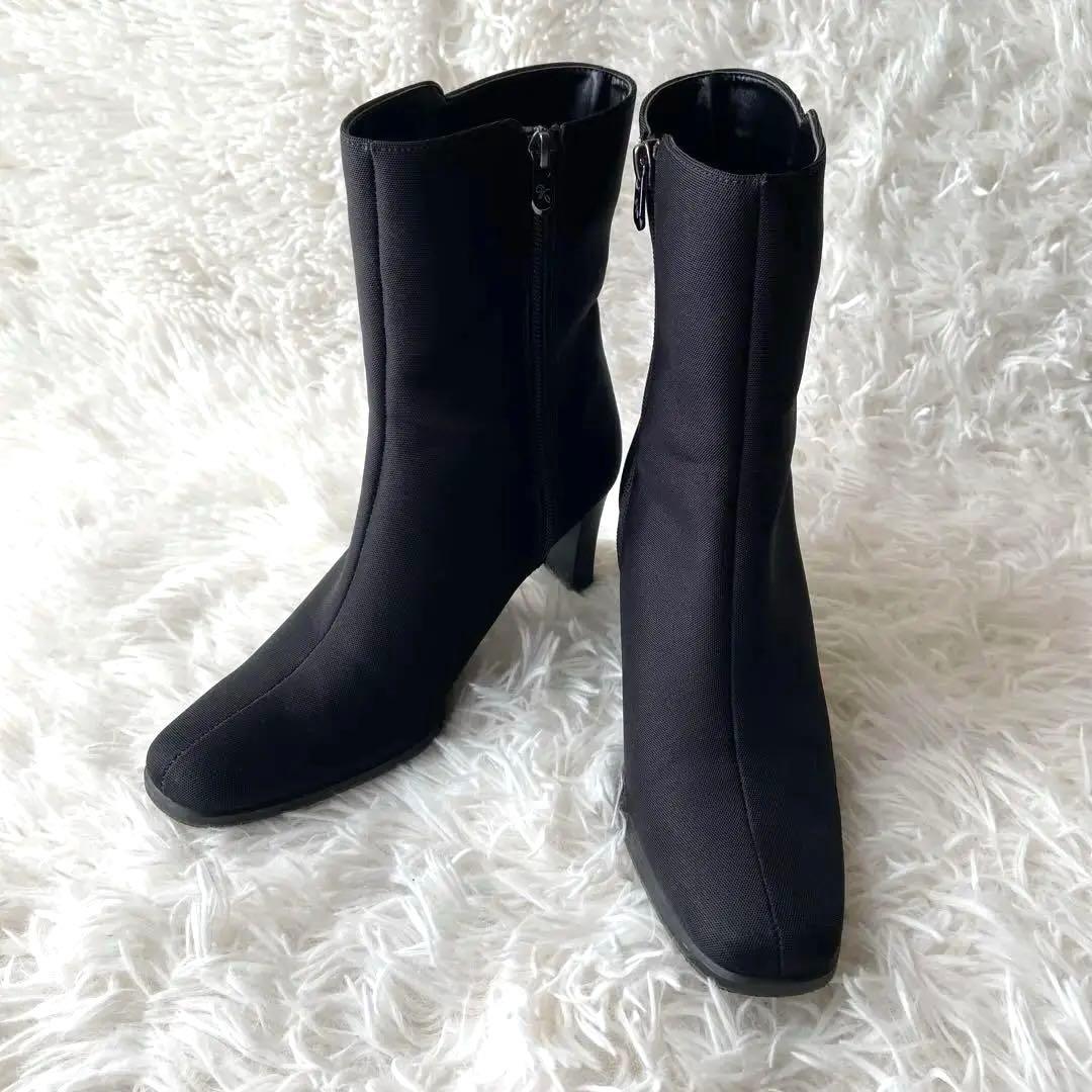 美品✨銀座かねまつ サイドジップ ブーツGORE-TEX ブラック 24cm 銀座かねまつ】雨の日も“きれい”をキープ。「GORE-TEX」シリーズから新