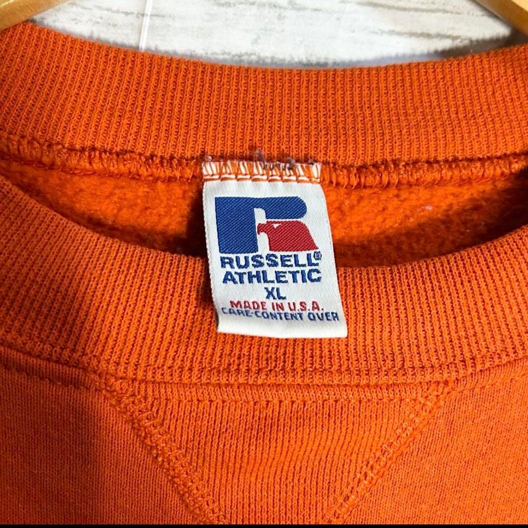 希少】 90's USA製 ラッセルアスレチック スウェット オレンジ XL