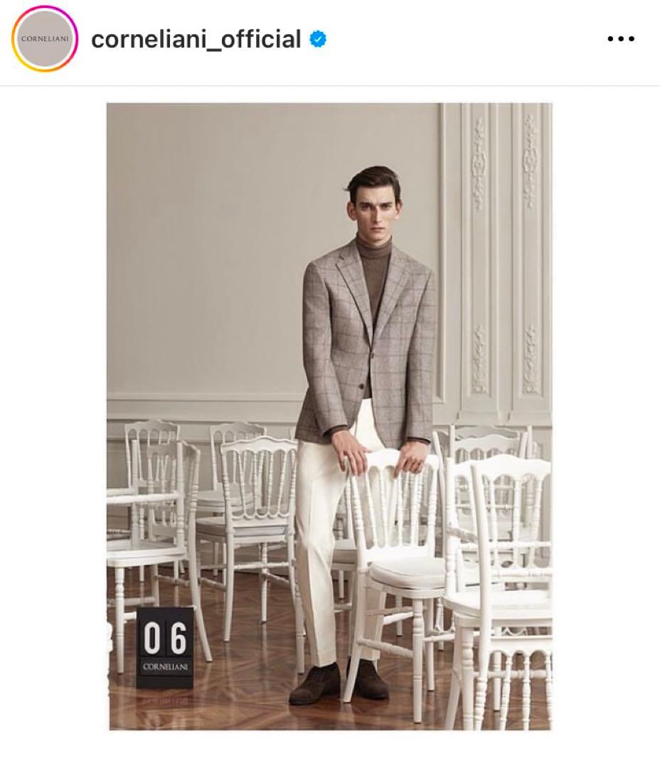 CORNELIANI】SILKソフトツィード オーバーチェック ジャケット