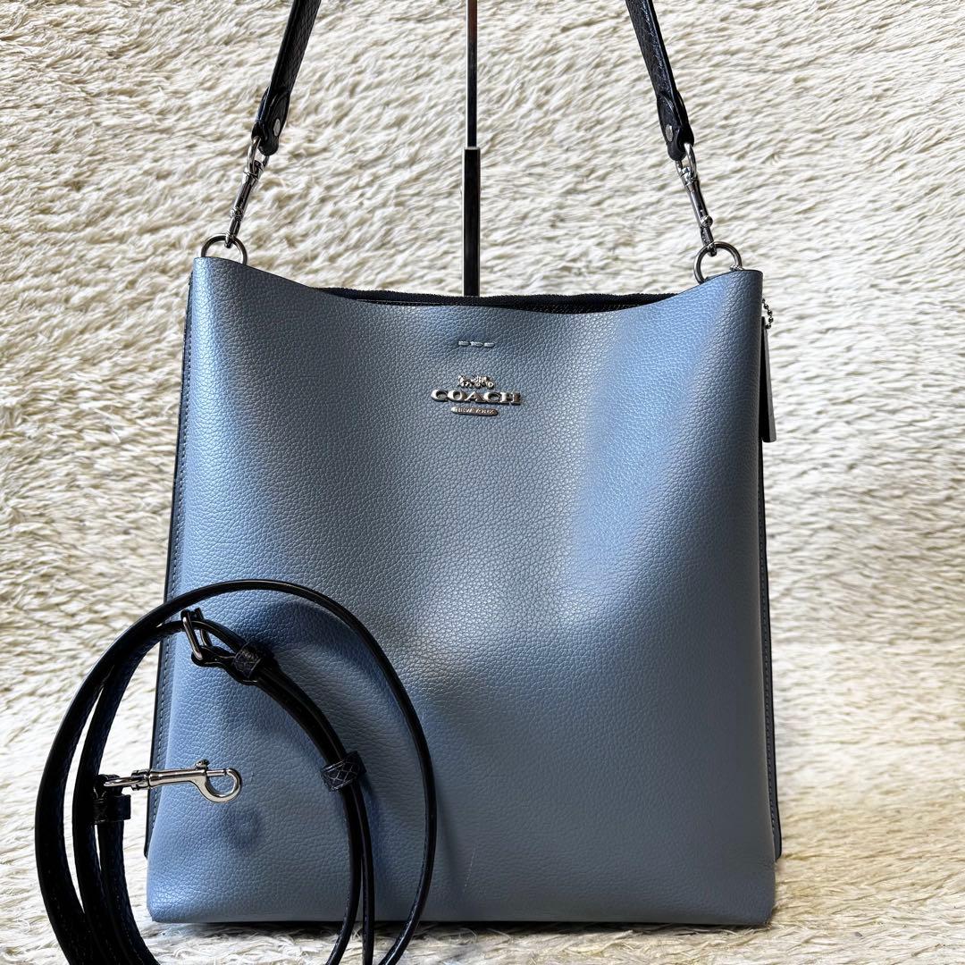 COACH モリー バケット ショルダーバッグ 2way パイソン 斜め掛け