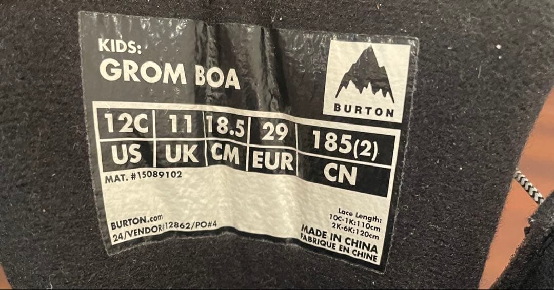 BURTON 子ども用スノーボードブーツ BOAシステム 超美品 18.5cm