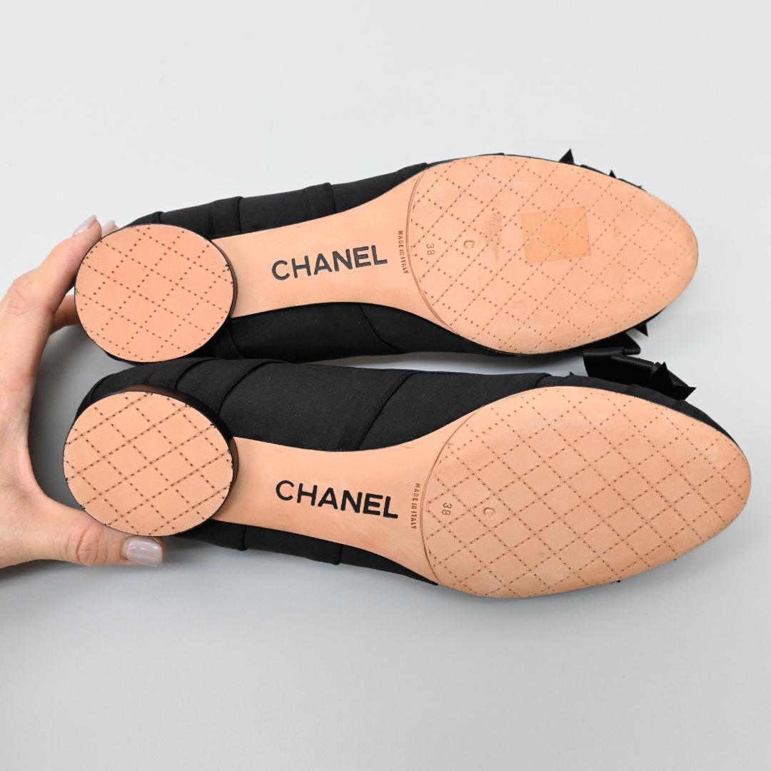 □ □ 149☆年 07P CHANEL シャネル リボンパンプス ココマーク