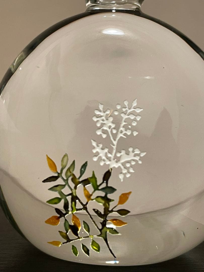 未使用 ガラス作家 金津沙矢香 さん ガラスのお雛様 南天のおひな様