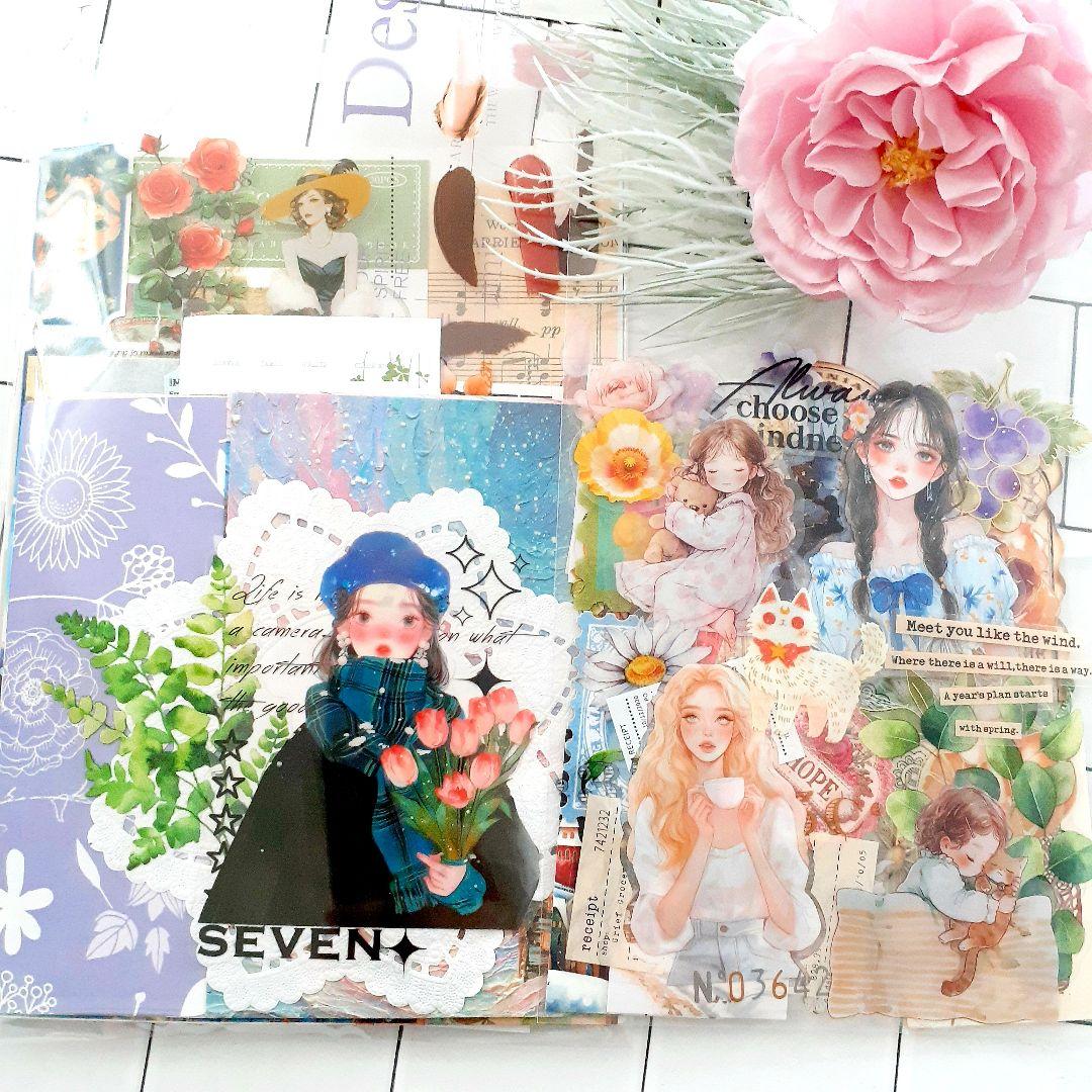 コラージュ素材 おすそ分け 250枚 ステッカー 紙モノ シール まとめ