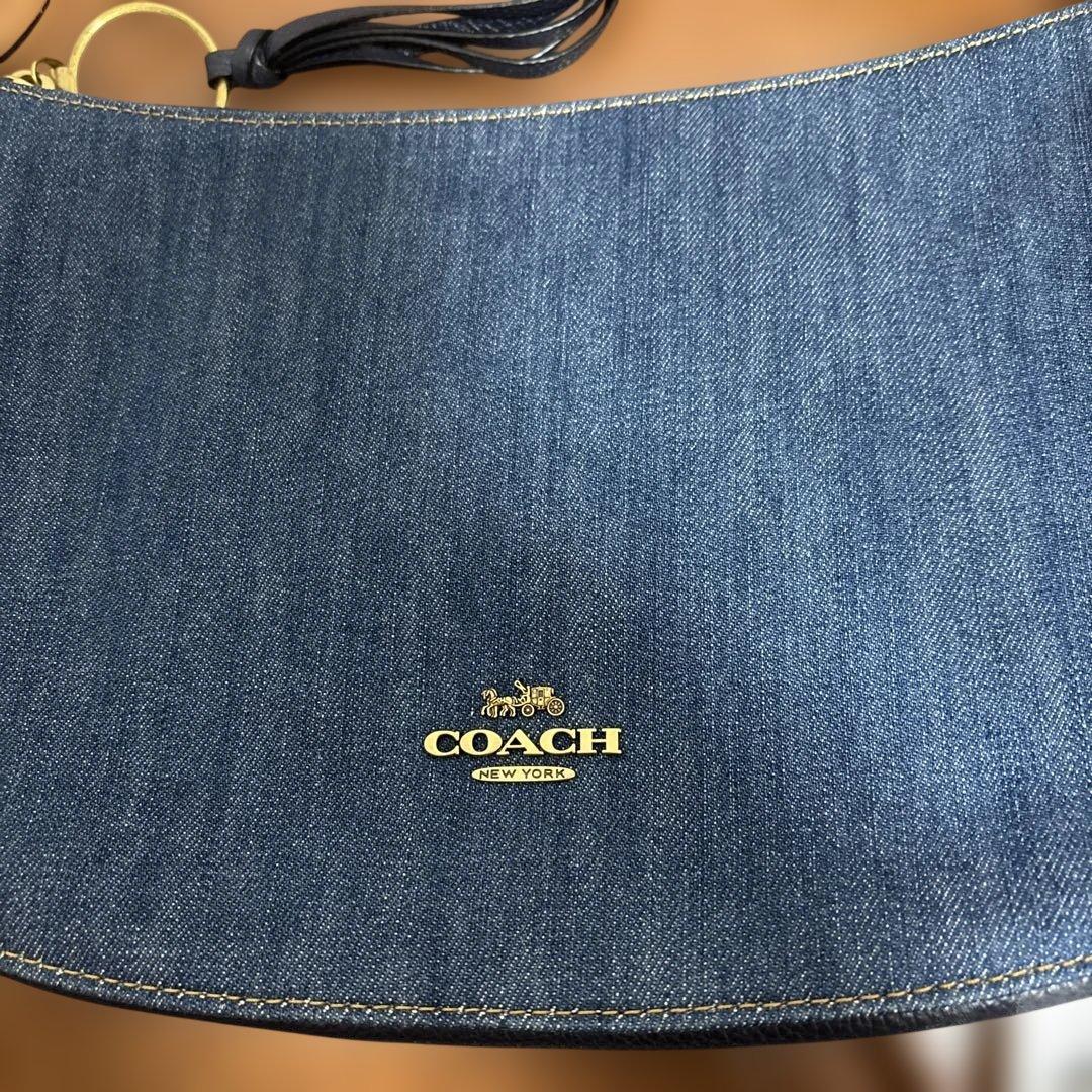COACH ネイビー デニム ショルダーバッグ