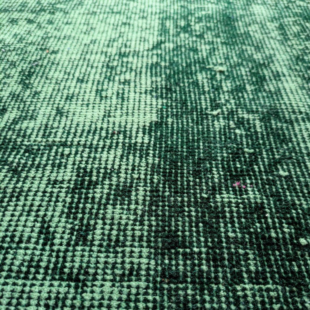 85×197 グリーンワンカラーオーバーダイ トルコヴィンテージラグ