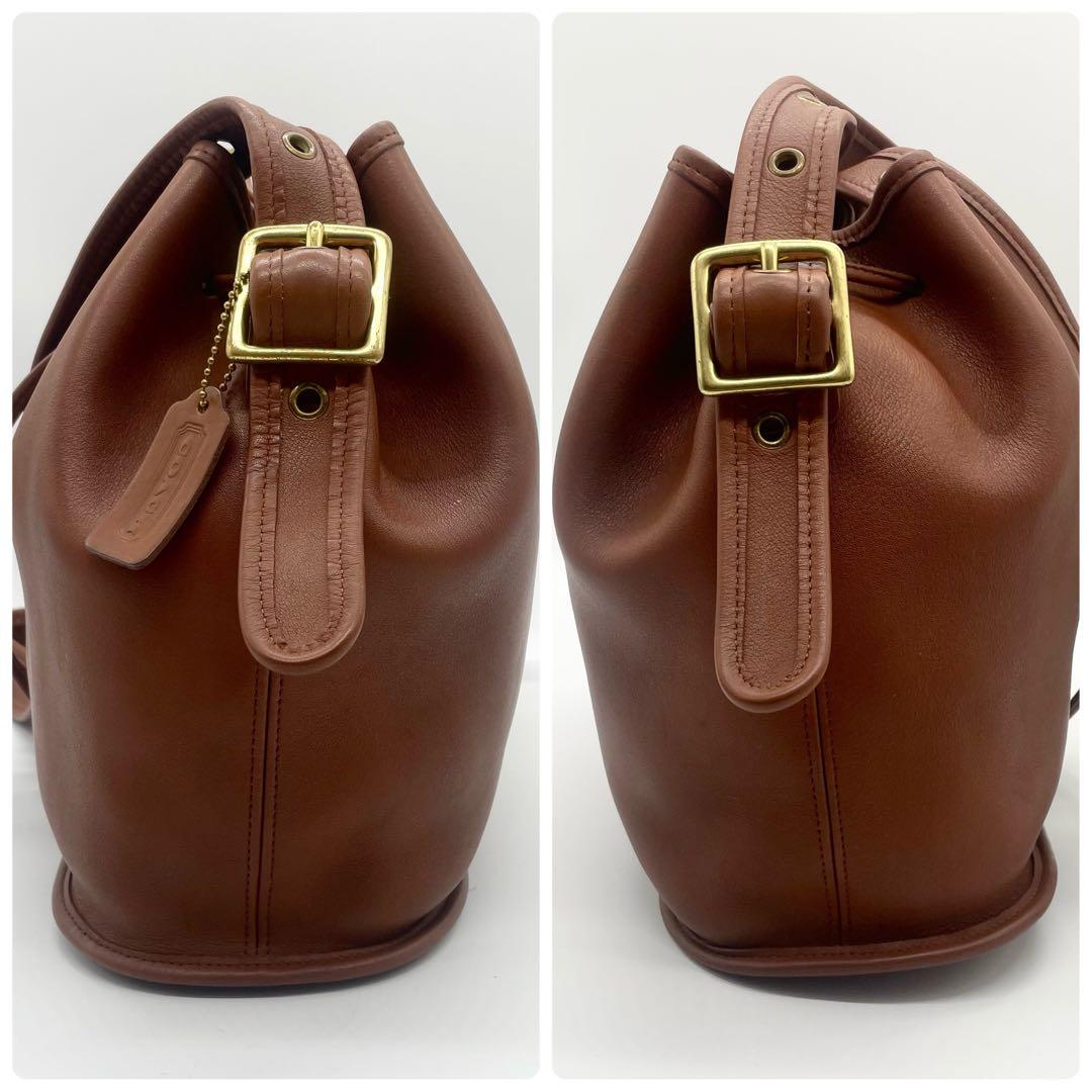 極美品✨オールドコーチ 9952 ショルダーバッグ 巾着 レザー ブラウン