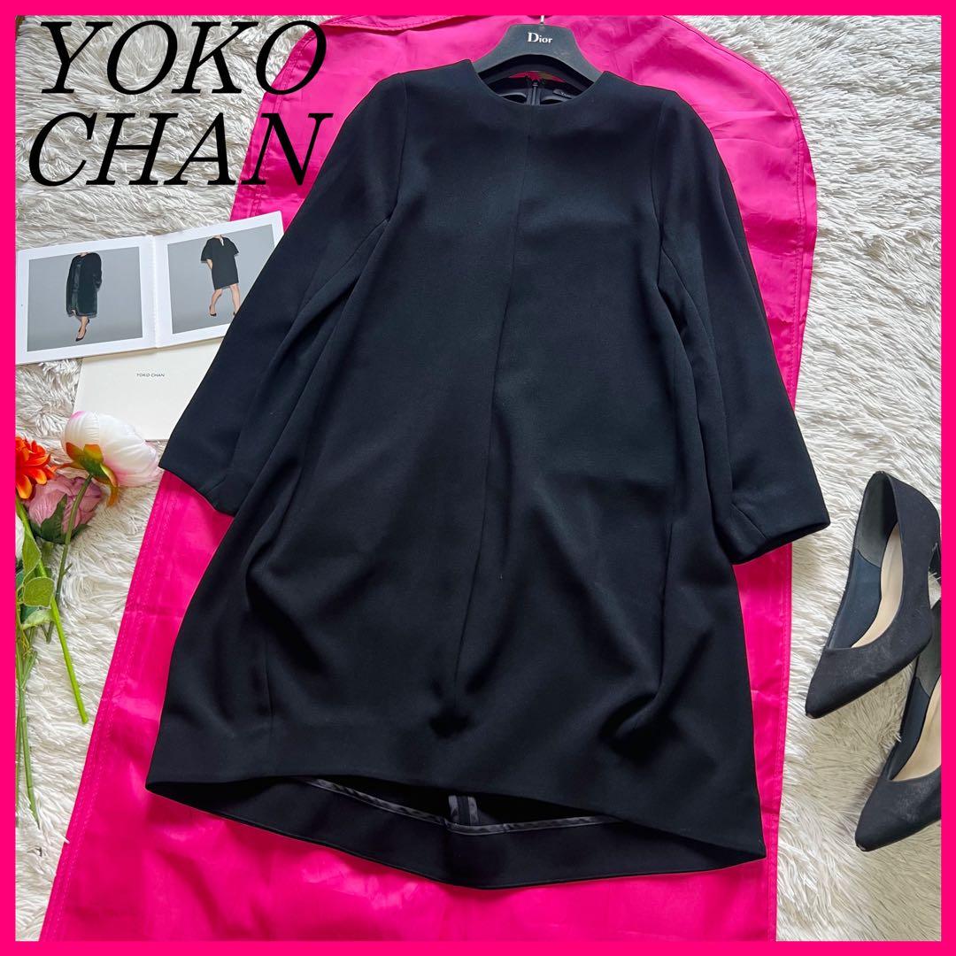 【美品】YOKO CHAN 膝丈ワンピース ブラック 36 長袖 バックテール フレアスリーブバックティアードマキシドレス – YOKO CHAN