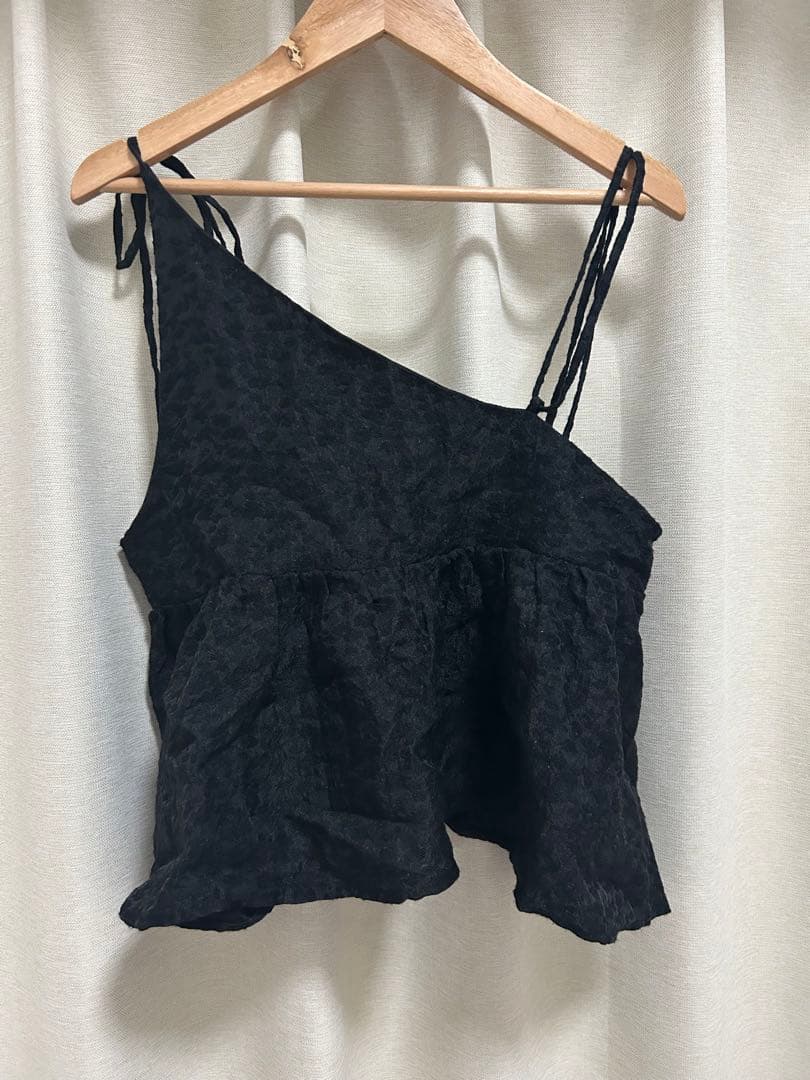 eaphi flower jacquard peplum tops Black トップス eaphi eaphi