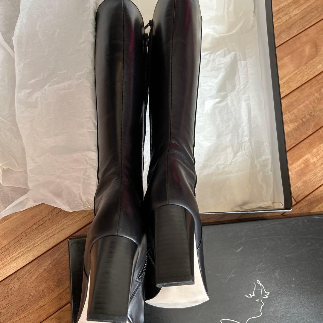 ブティックオオサキ 新品ロングブーツ 黒 24㎝