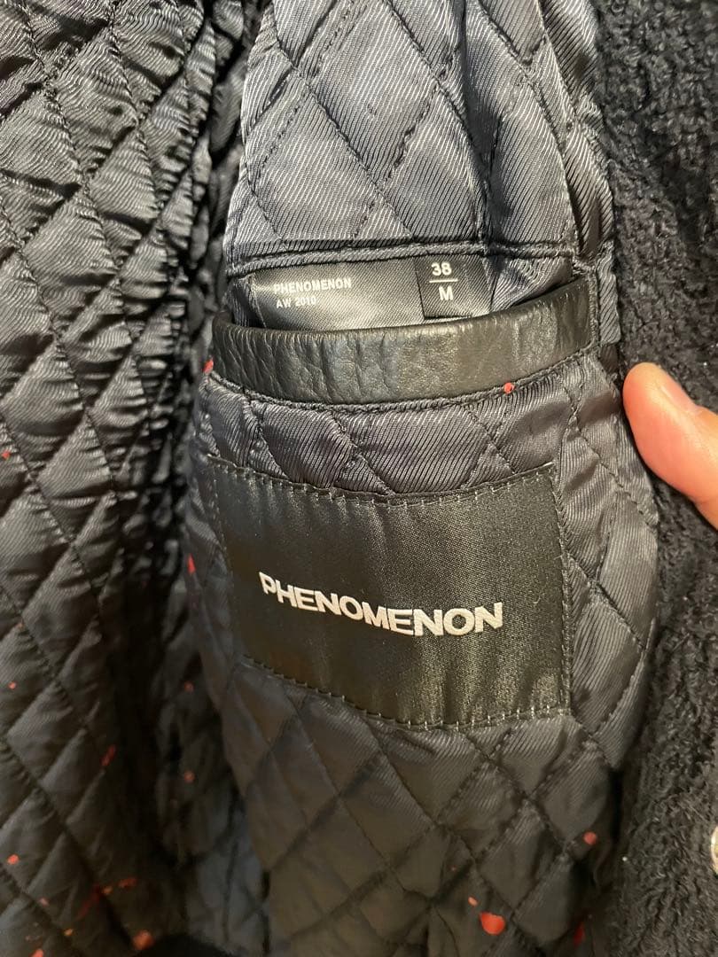 フェノメノン スタジャン 黒 レザー フリース 正規 品