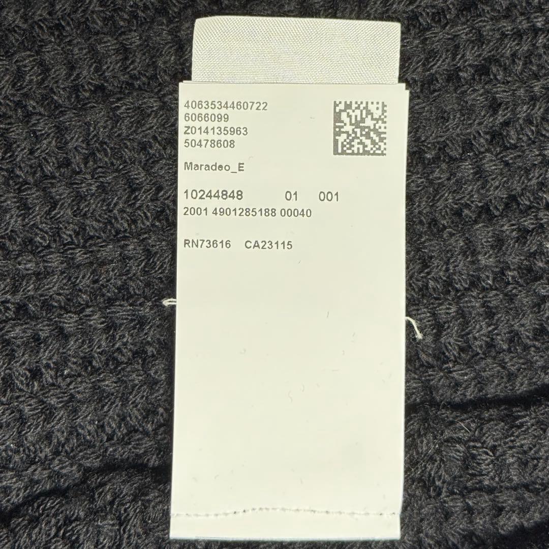 美品】HUGO BOSS リブニット イタリア製糸 ダークネイビー Lサイズ