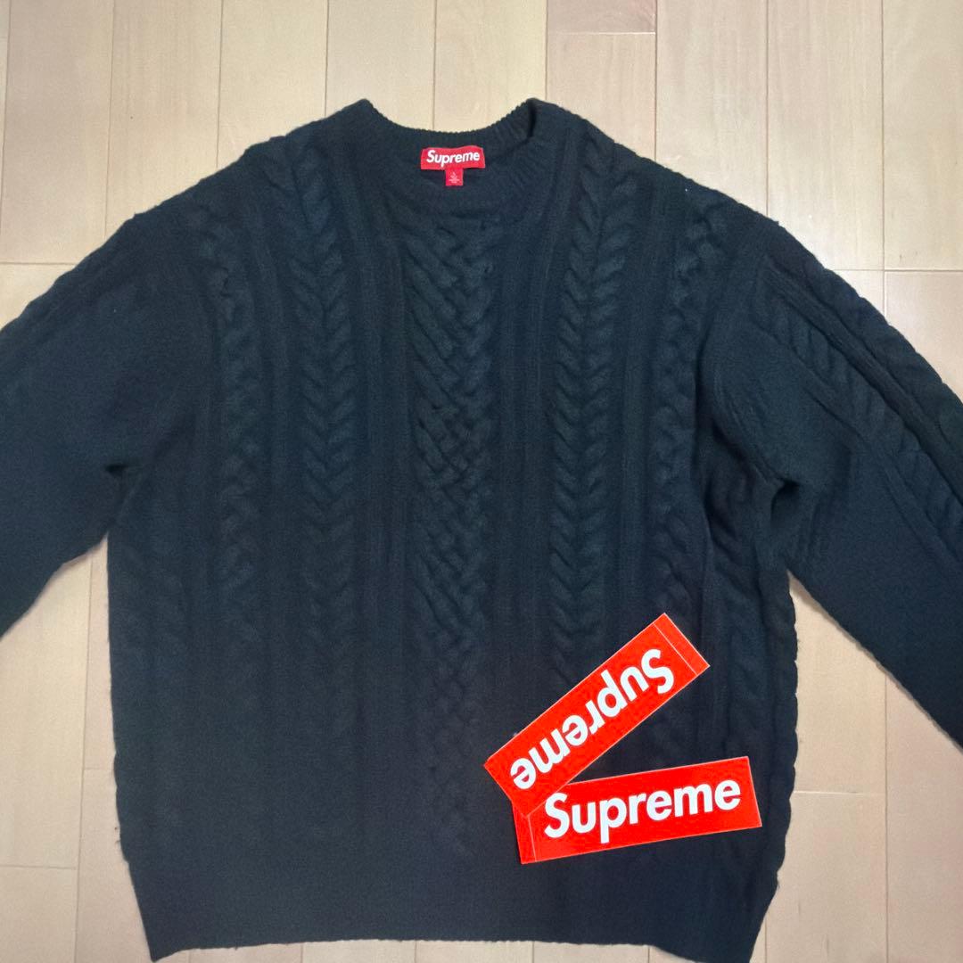Supreme ケーブルニットセーター ブラック Supreme シュプリーム 2023AW Applique Cable Knit Sweater アップリケ