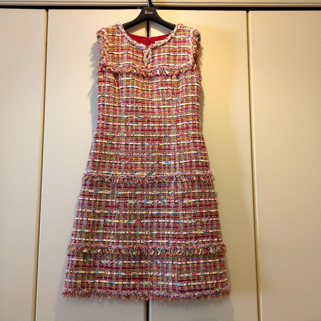 René ツイードワンピース 34 タグ付 - メルカリ