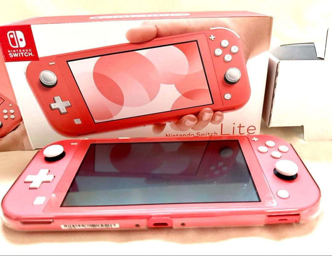 Nintendo】Switch Lite コーラル/電源ケーブル・ケース付き - Nintendo