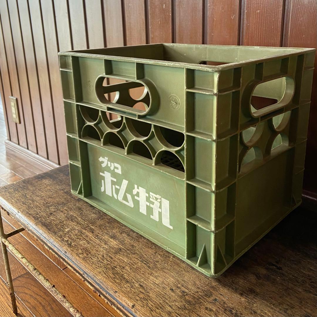 昭和レトロ グリコ 牛乳ケース 当時物 配達用ボックス コンテナ - メルカリ