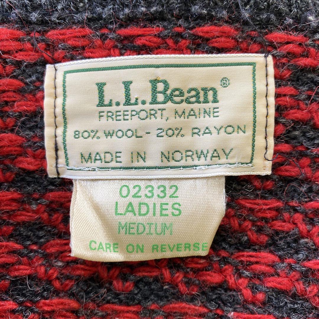 L.L.Bean エルエルビーン　カーディガン　バーズアイ　ノルウェー製