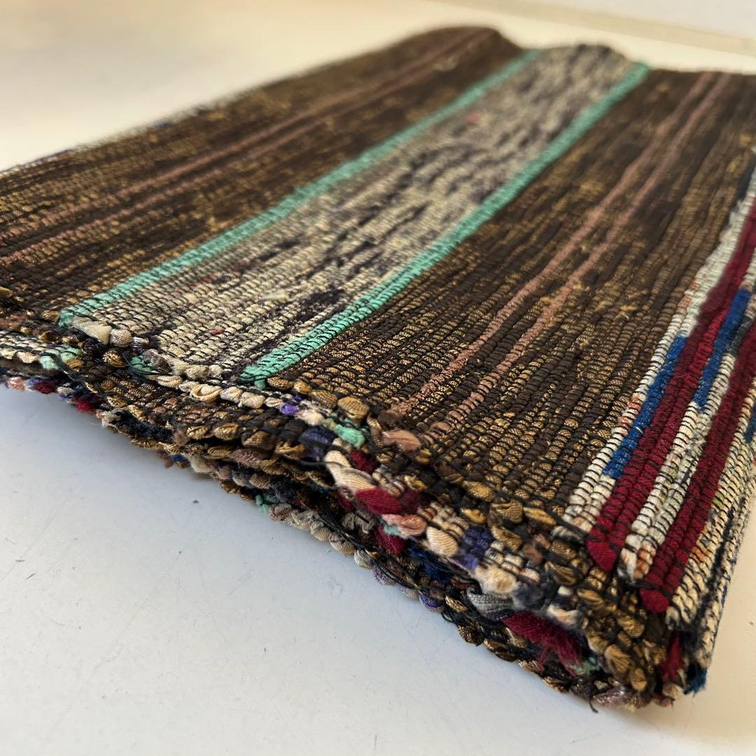 2】アンティーク 裂織 裂き織り 裂き織 帯 古布 - メルカリ