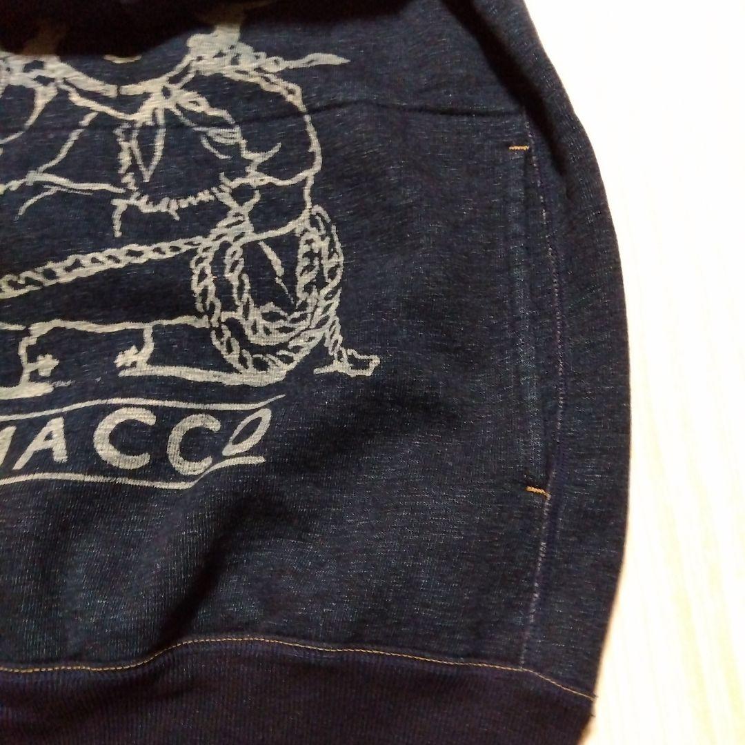 28日まで45R☆ウマッコちゃんプリントの908裏毛フーディ（インディゴ