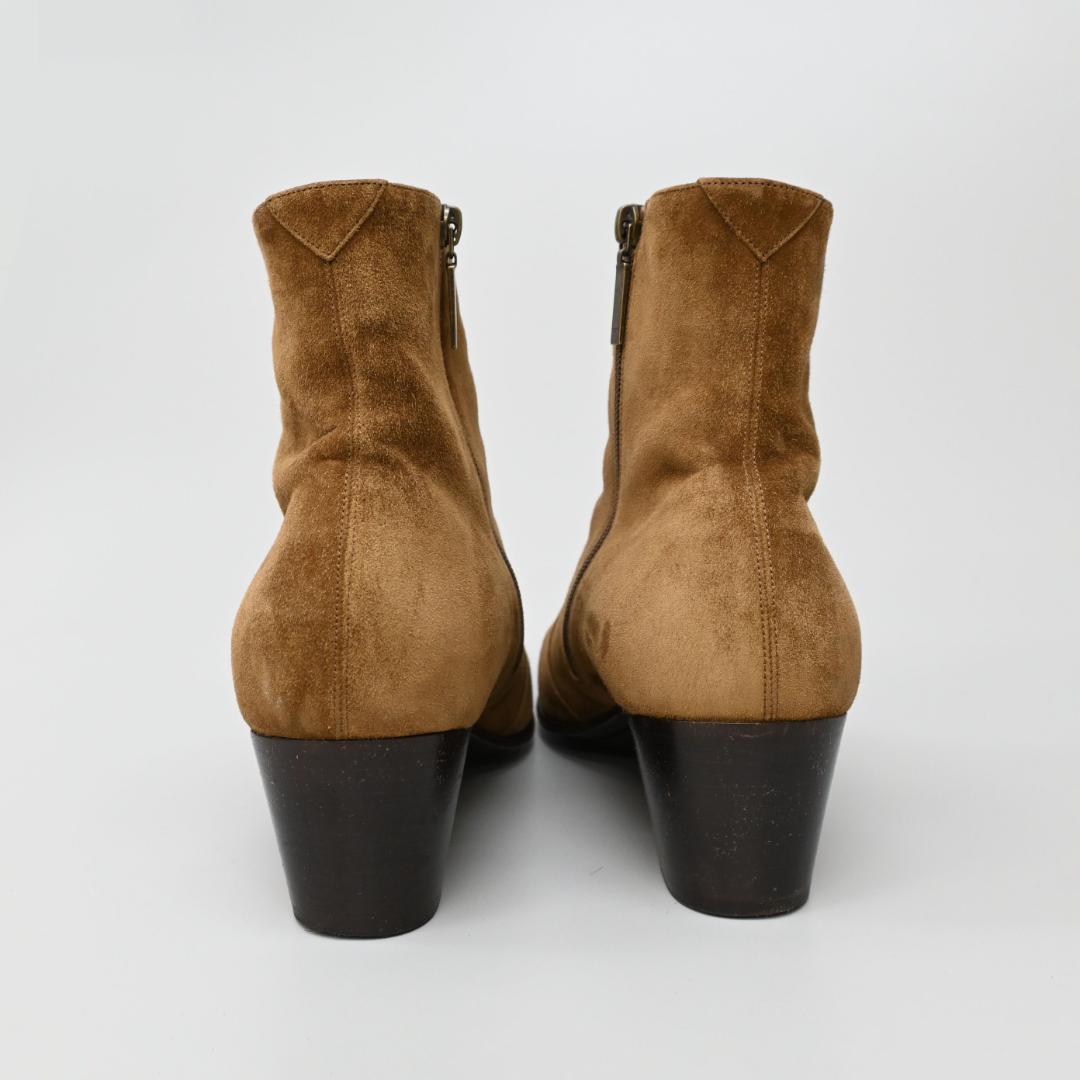 □ 48196☆年 サンローランパリ サイドジップヒールブーツ スエード*