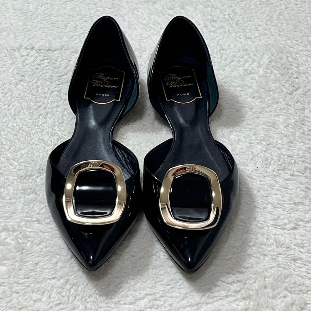 Roger Vivier フラットシューズ ゴールド 金具 38 24cm - メルカリ