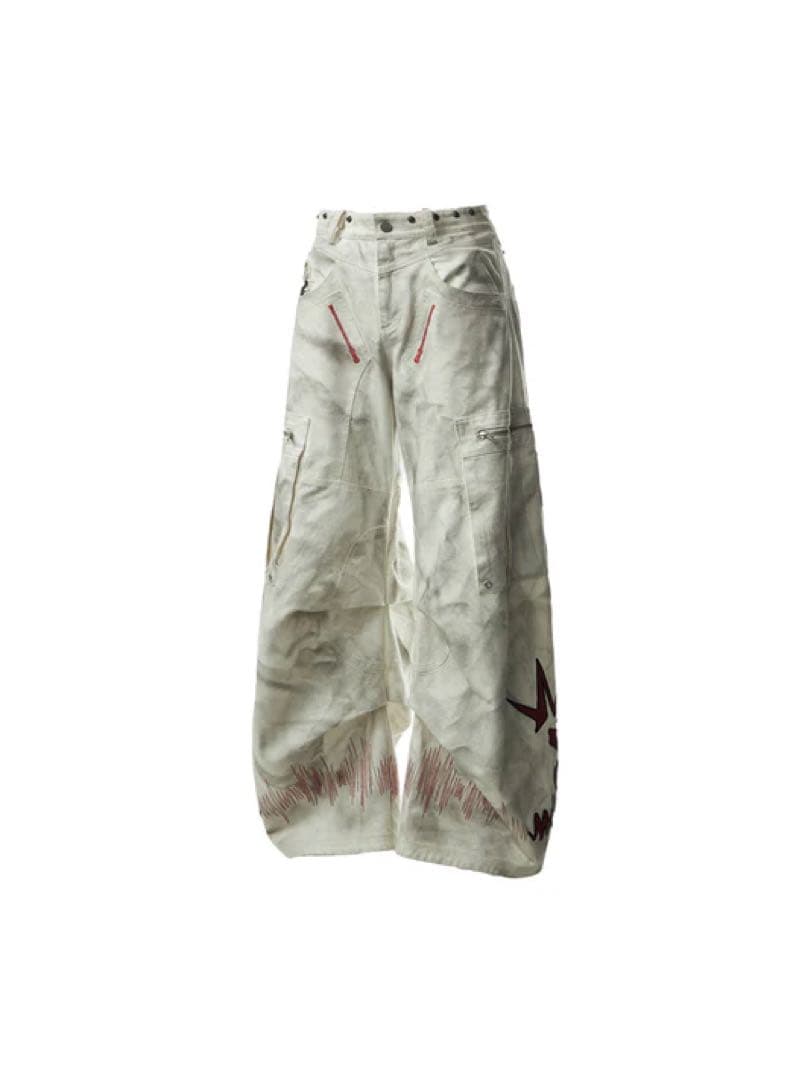 パンツ EMOBROTHER - Removable Wide-Leg y2k EMOBROTHER EMO Patchwork Trousers ワイドパンツ - メルカリ