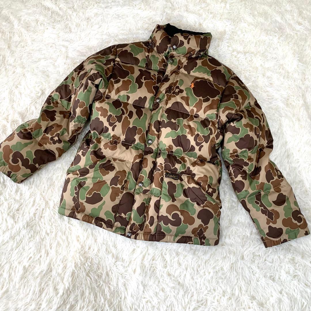 ポロラルフローレン ダウンジャケット 迷彩カモフラ フード取り外し可