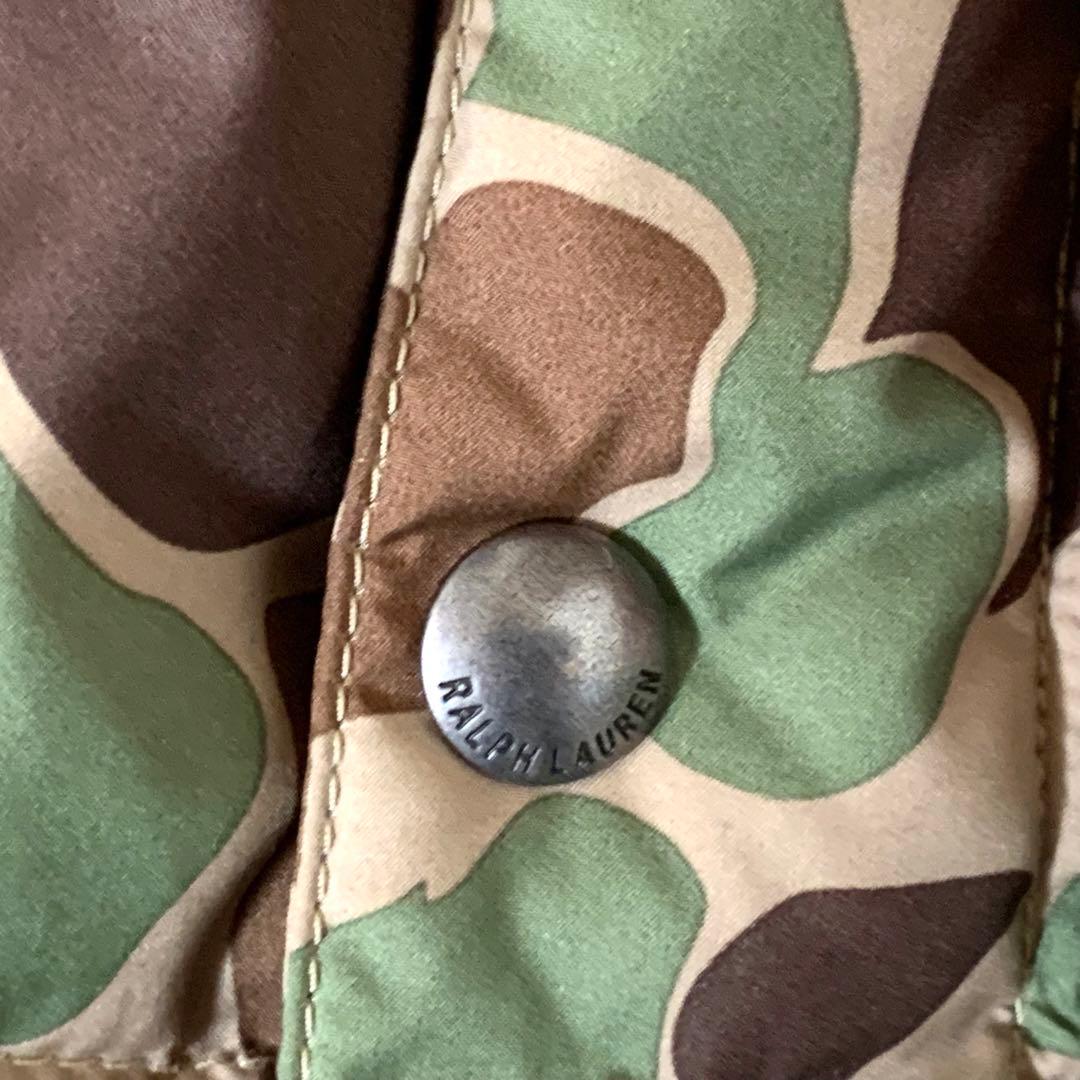 ポロラルフローレン ダウンジャケット 迷彩カモフラ フード取り外し可