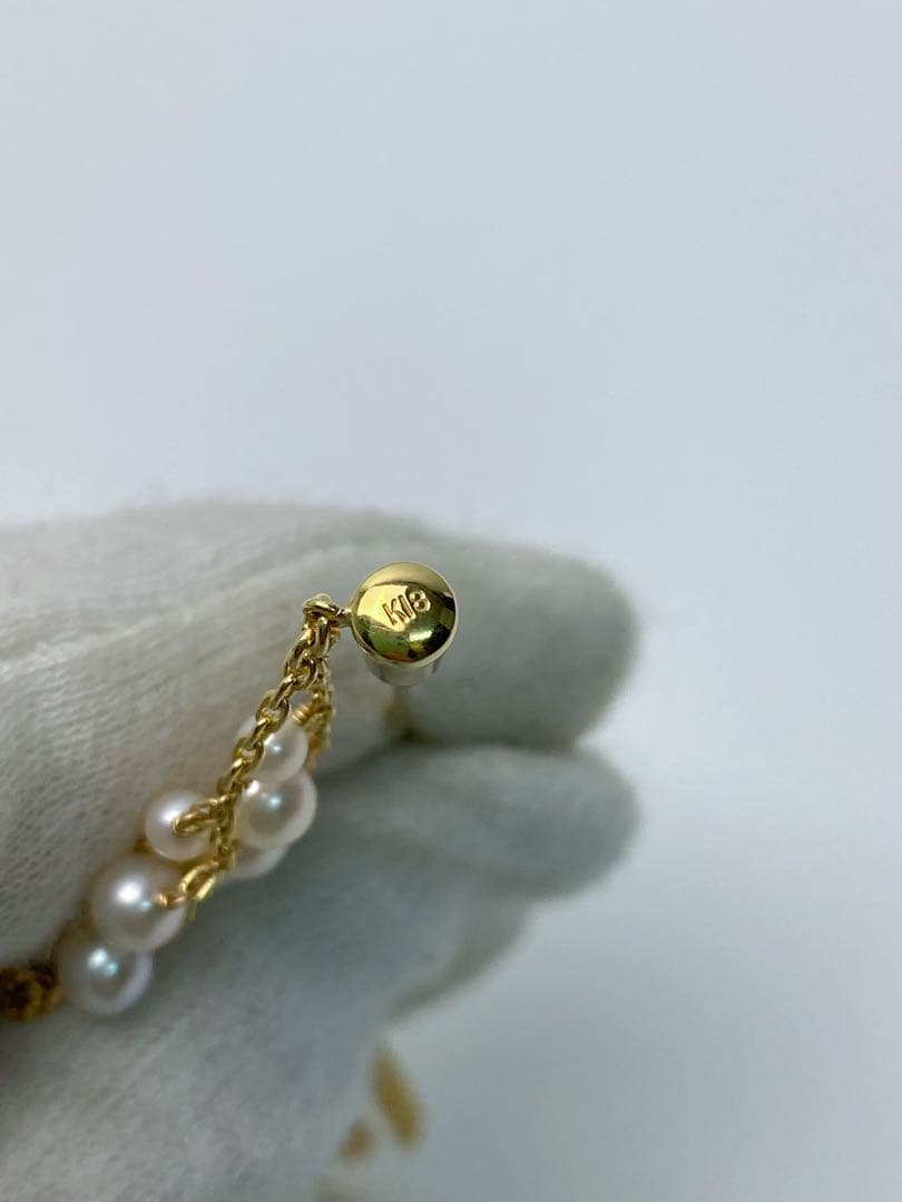 極美品 K18 本真珠 パール ブローチ ゴージャス 9.23g