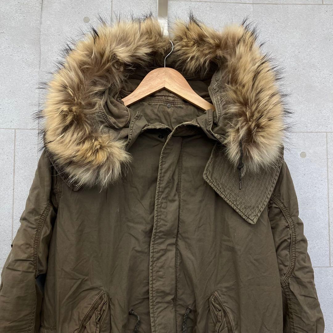 goa ライナー付き モッズコート ファー付き ミリタリー カーキ S