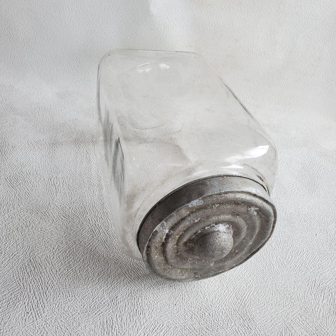 昭和レトロ 駄菓子屋 瓶 保存 レトロ雑貨 古道具 ガラス アルミ蓋