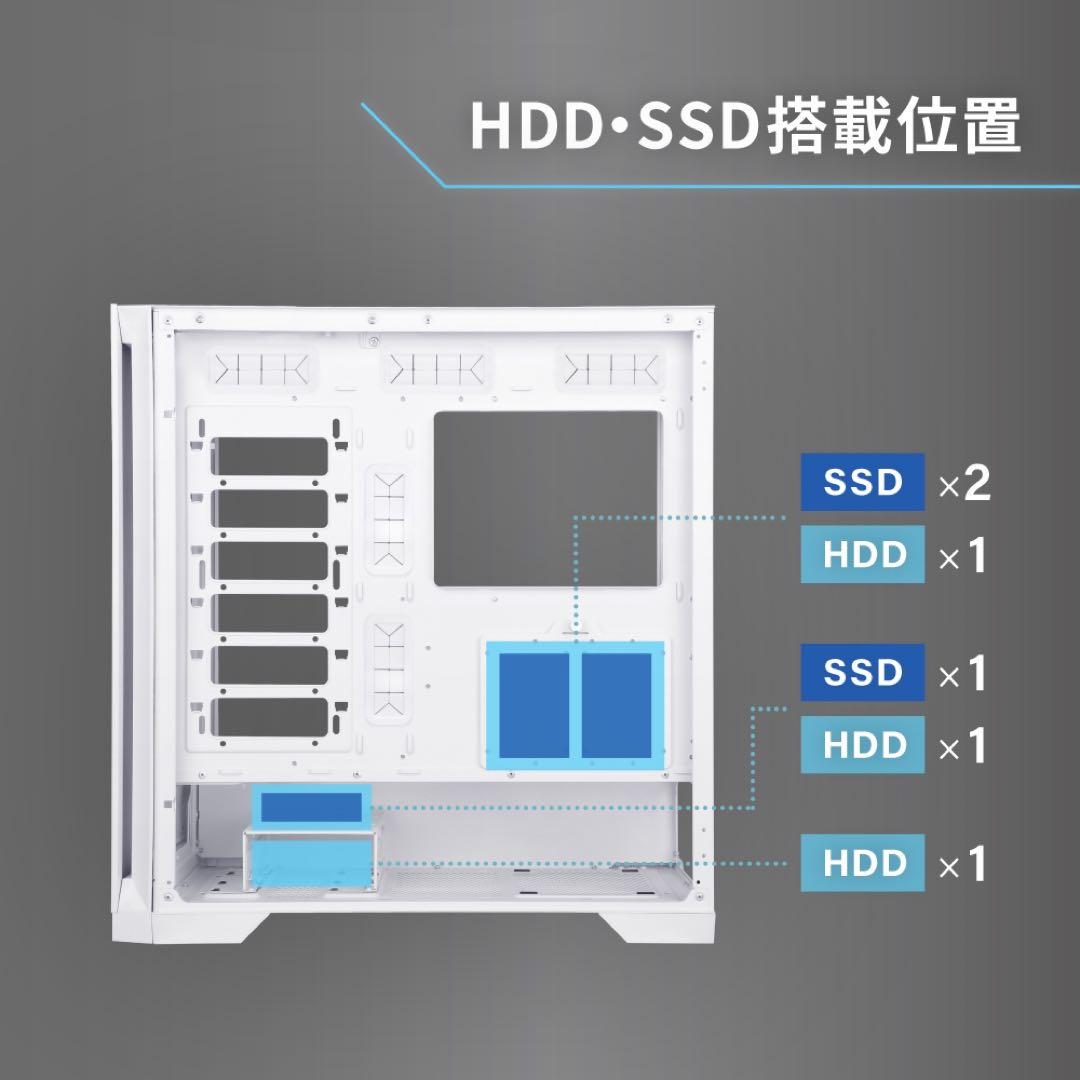 オウルテック デスクトップpcケース 白 ATX、Micro-ATX対応 - メルカリ
