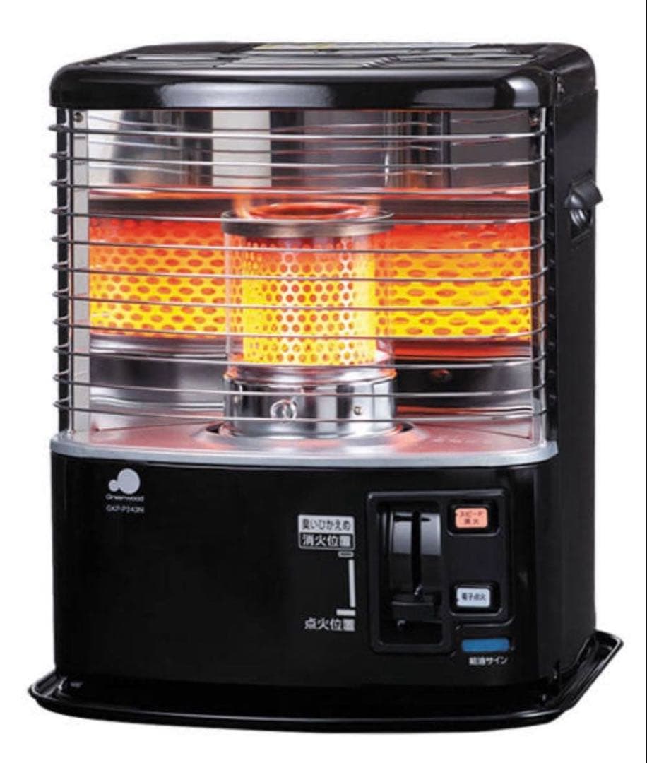 新品未使用品】グリーンウッド 石油ストーブ GKP-P243N(K) ブラック