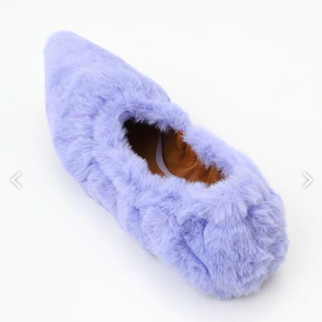 【PIPPICHIC】フラットシューズ《36》23cm ファー ラベンダー 紫