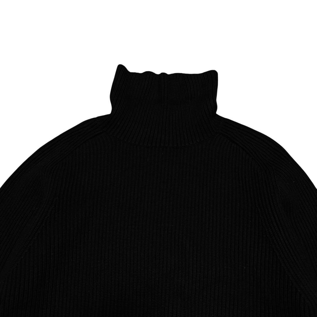 CABaN コットンカシミヤアゼ ハイネックプルオーバー ブラック メンズ L