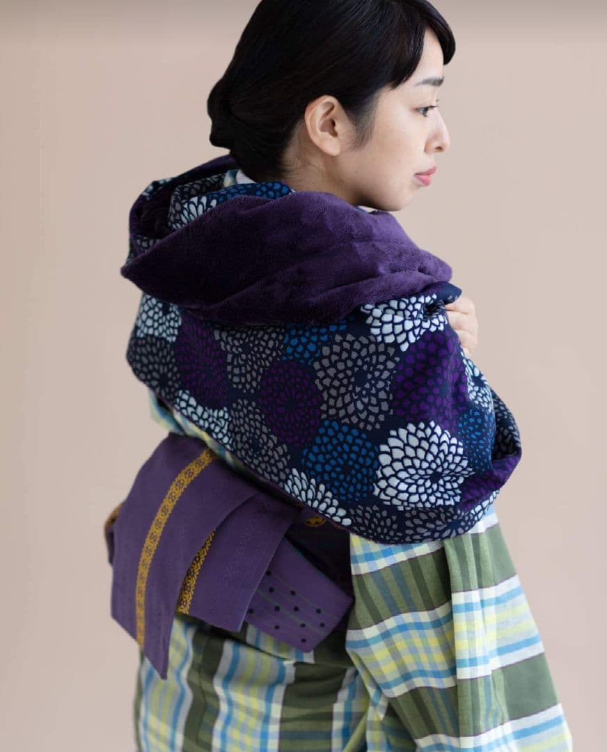 美品】ソウソウsou souモスリン／ボアえりまきスヌード✨菊づくし