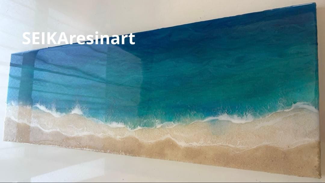 オーシャンレジンアート30cm×90cm 受注制作品】ワイドサイズ 90cm x 30cm 木製パネル オーシャンレジン