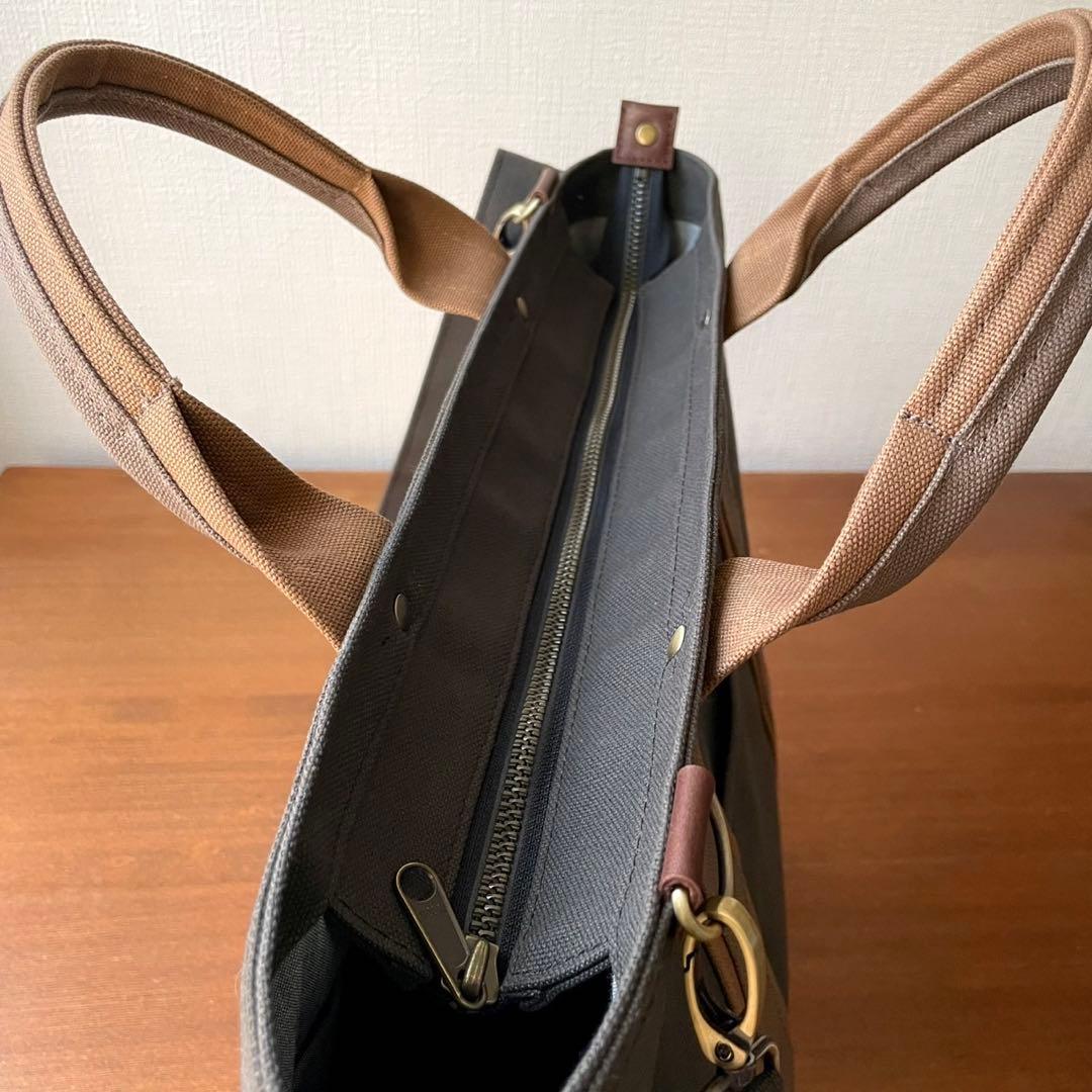 8号帆布トートバッグ(W)ブルージェイド×コーヒー Zさま専用