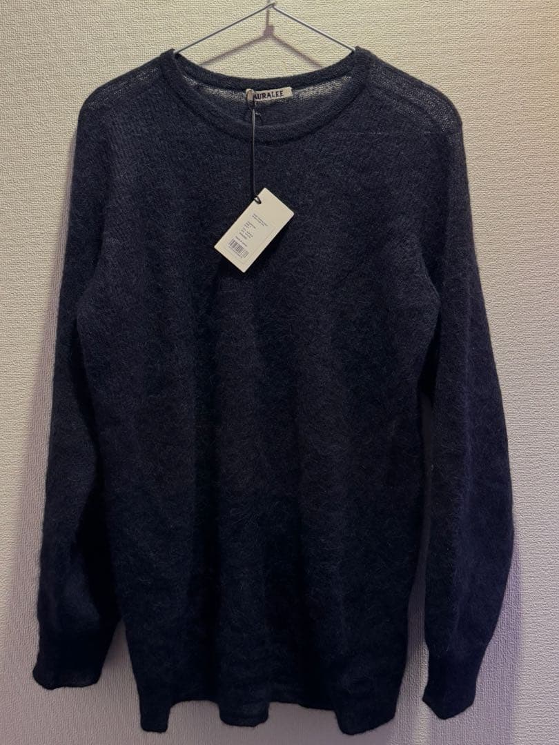 トップス AURALEE BABY SURI ALPACA SHEER KNIT P/O Auralee Baby Suri Alpaca Sheer Knit P/O Navy – Très Bien